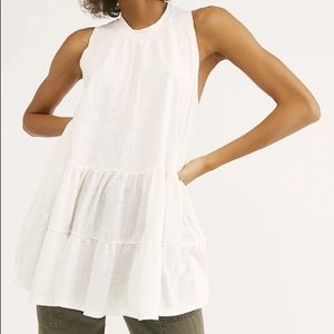 FREE PEOPLE right on time white top